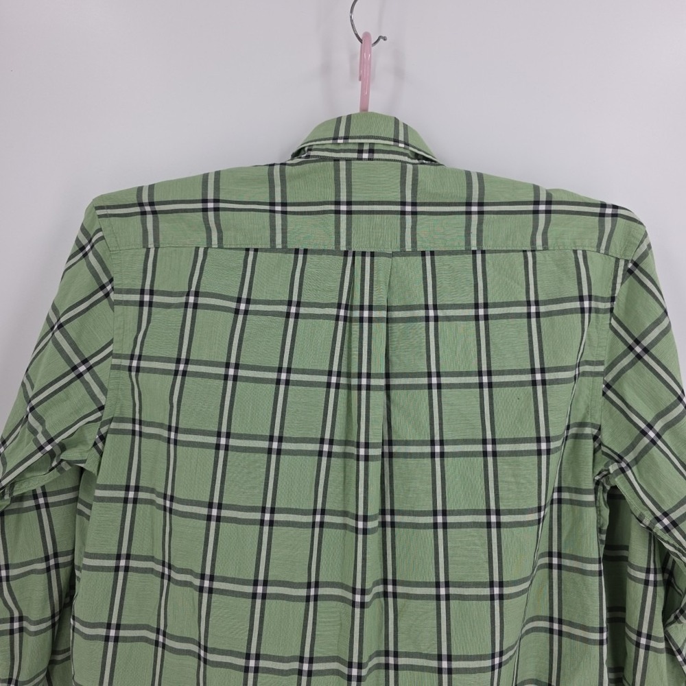 Alan Flusser Green Black and White Check LS Men's Shirt‎ 100% Cotton Size - Picture 4 of 9